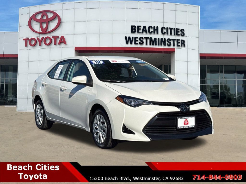 Certified 2018 Toyota Corolla LE with VIN 5YFBURHE2JP750394 for sale in Westminster, CA