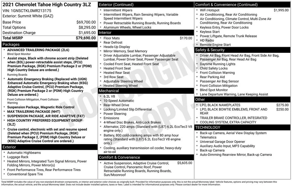 Used 2021 White Chevrolet High Country image 10