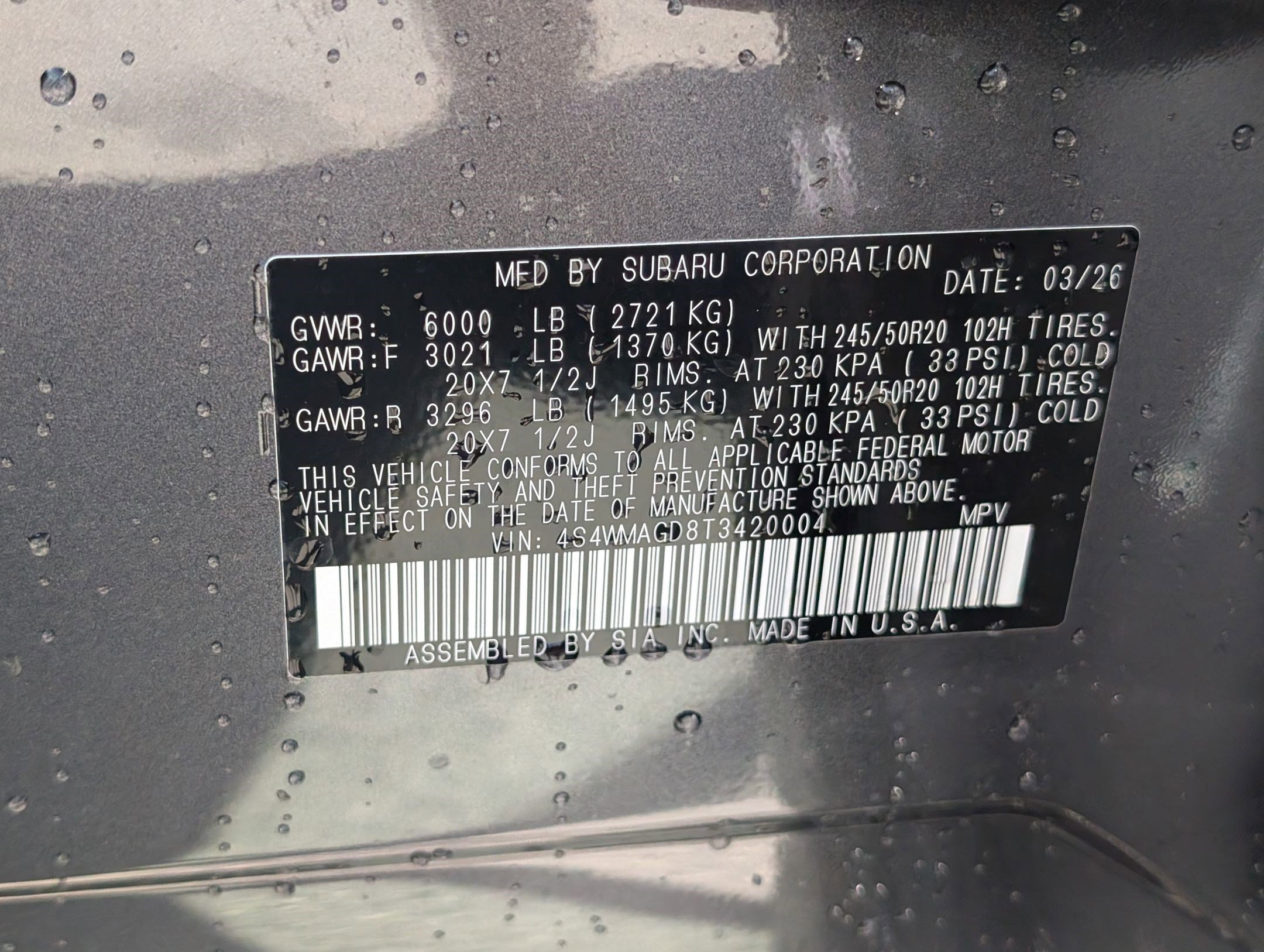 New 2026 MAGNETITE GRAY METALLIC Subaru Limited 7-Passenger image 17