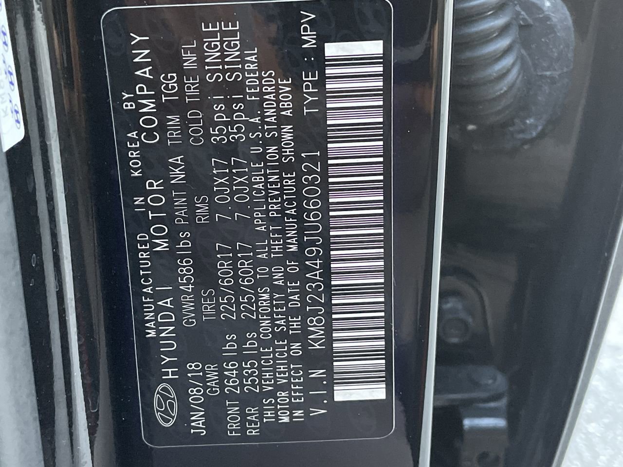 Used 2018 Black Noir Pearl Hyundai SE image 31
