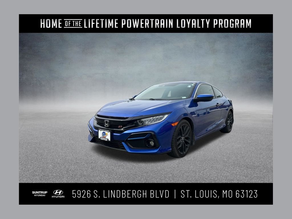 Used 2020 Aegean Blue Metallic Honda Si image 1