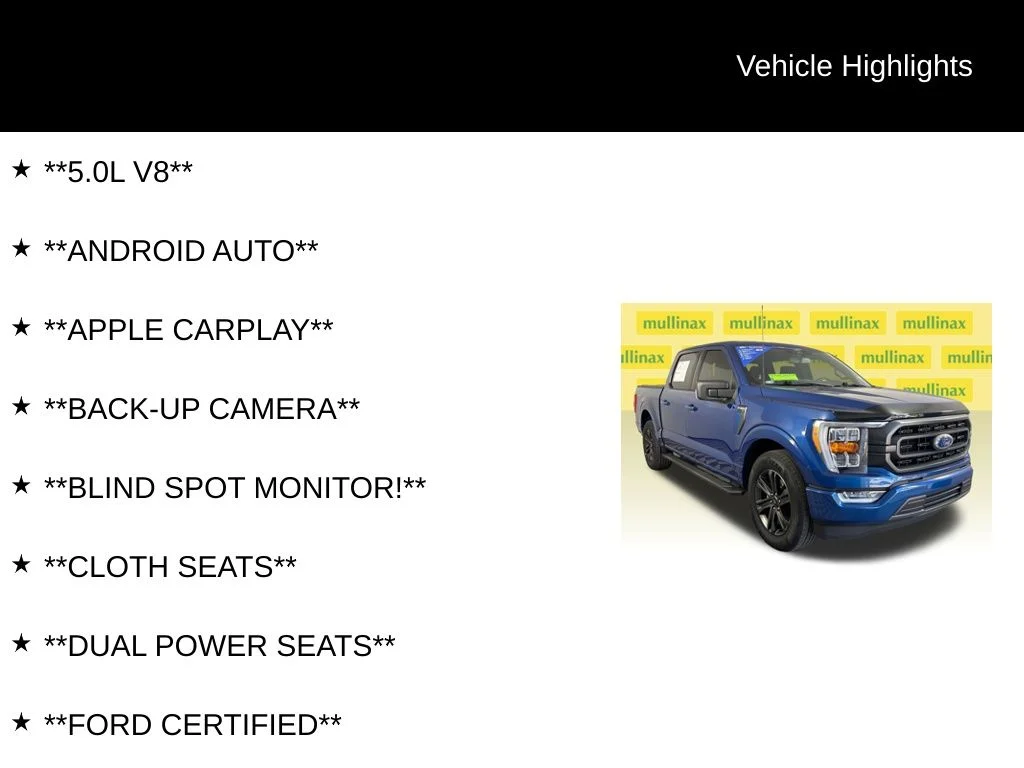 Certified Used 2022 Blue Ford XLT image 12