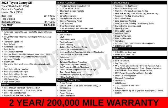 Used 2025 Ice Toyota SE image 24