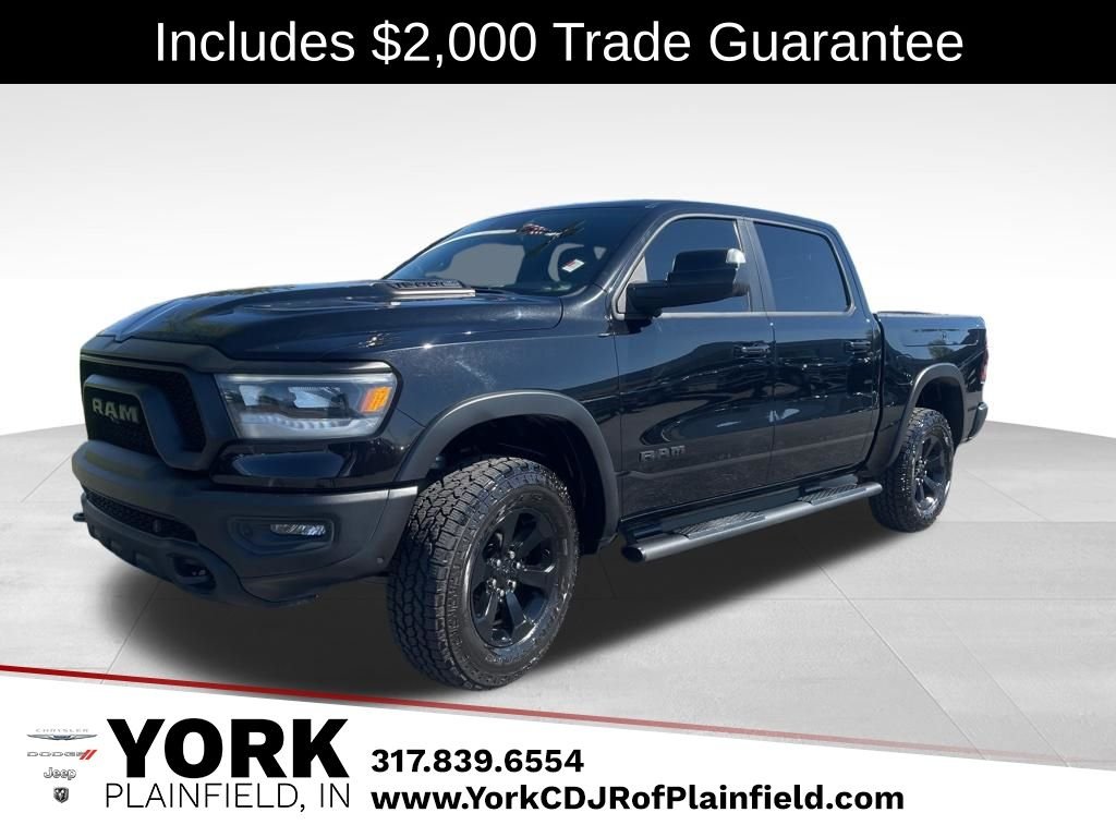 Black 2023 RAM 1500 Rebel Crew Cab 4WD Pickup Truck Four-Wheel Drive