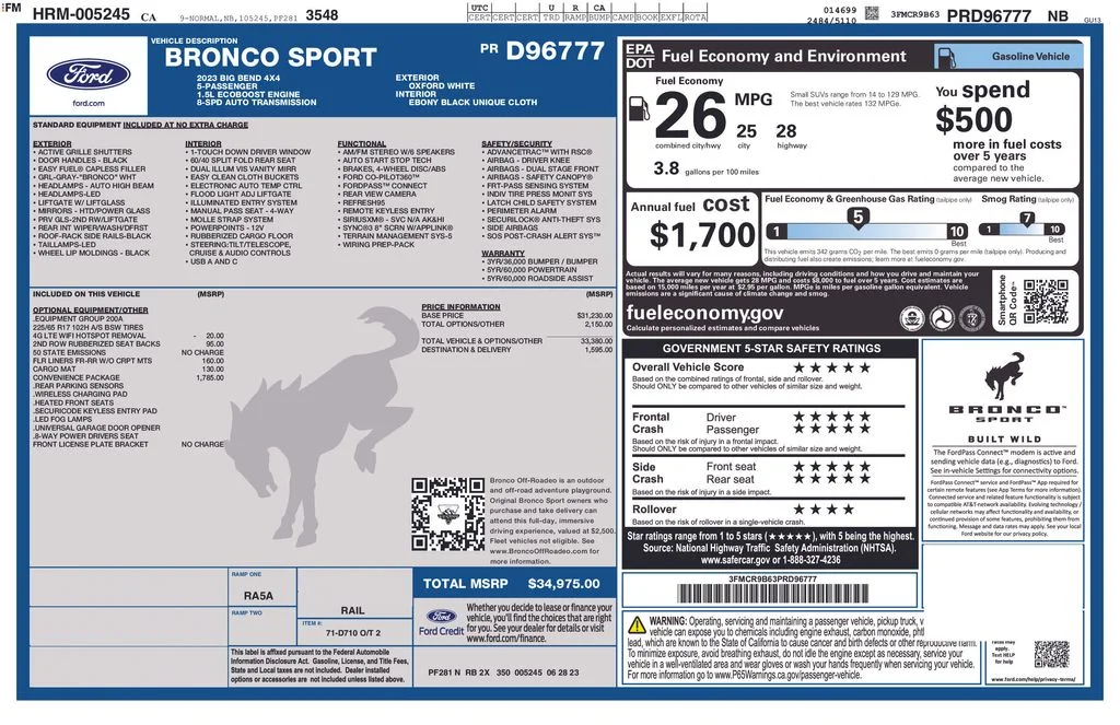 Used 2023 White Ford Big Bend image 2