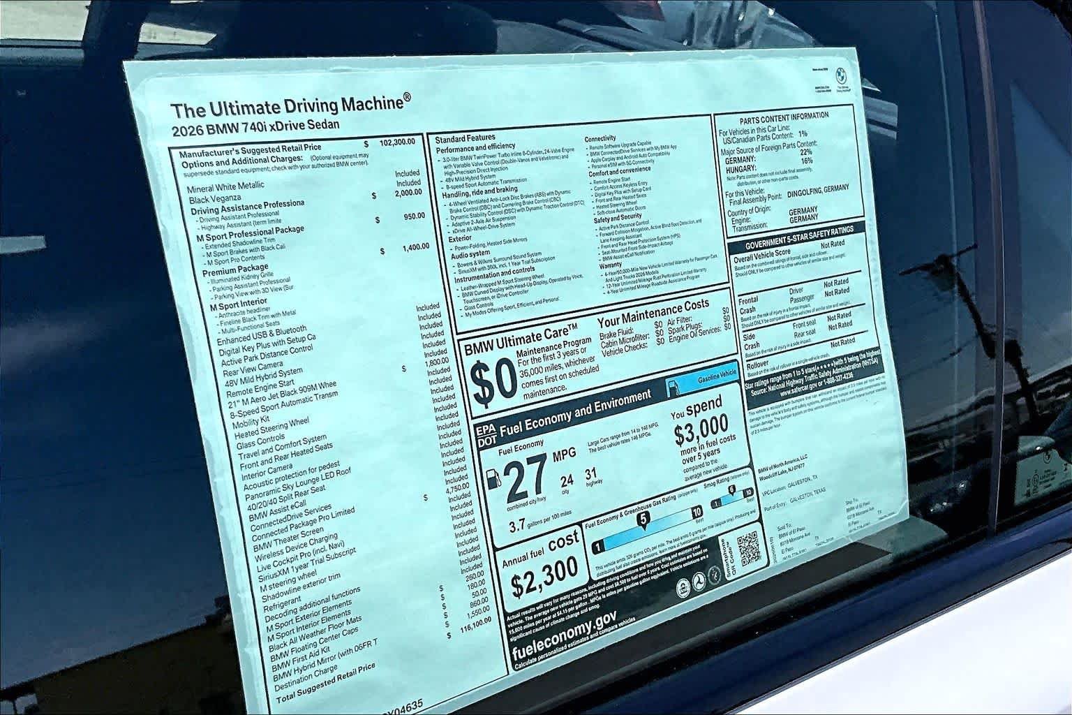 New 2026 Mineral White Metallic BMW 740i xDrive image 22