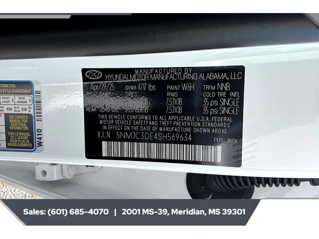 Used 2025 SERENITY WHITE PEARL Hyundai SEL Convenience image 7
