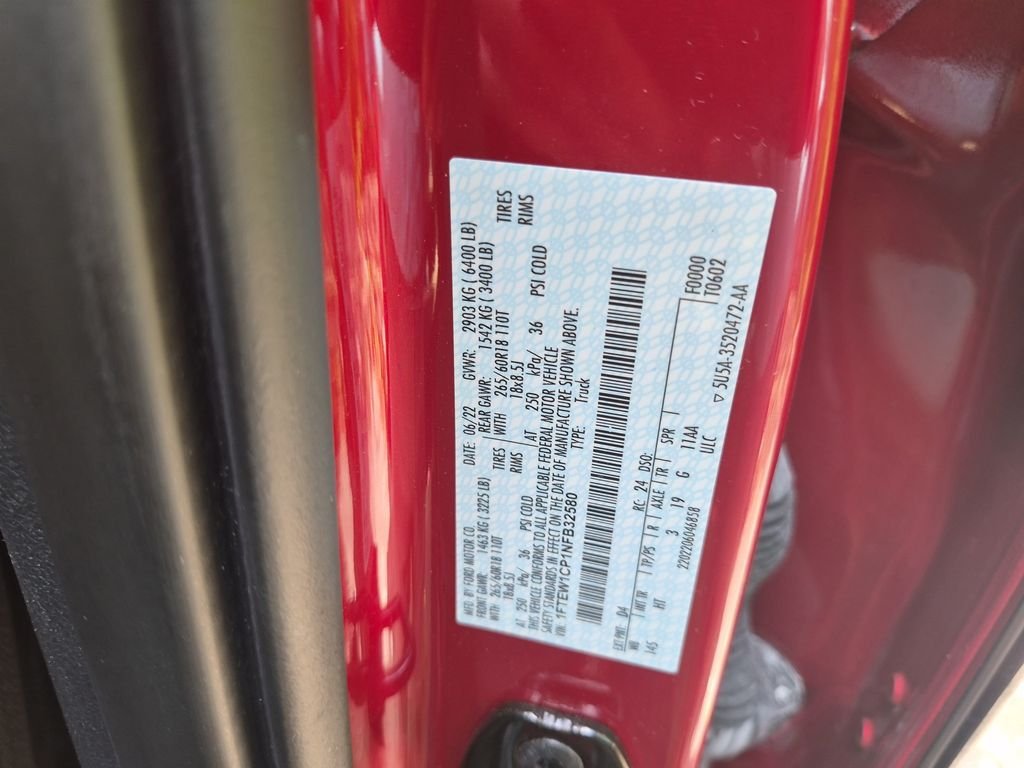 Used 2022 Red Metallic Ford Lariat image 7
