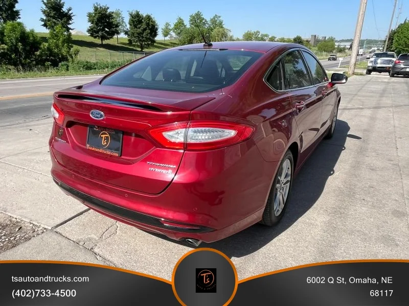 Used 2015 Red Ford Titanium Hybrid Sedan 4D image 7