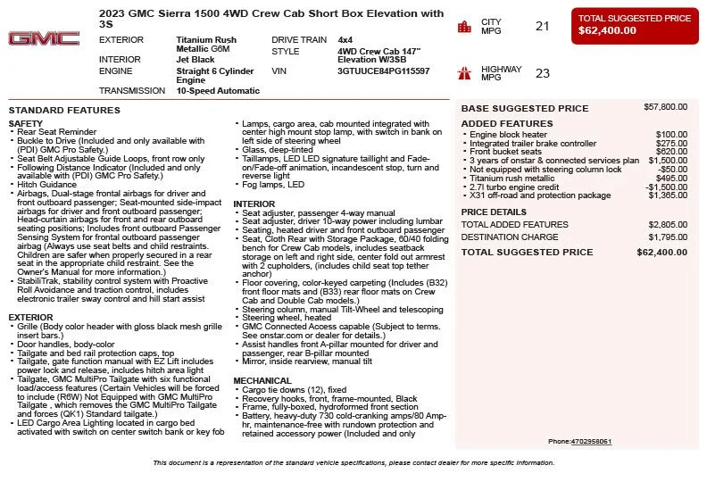 Used 2023 Silver GMC Elevation image 3
