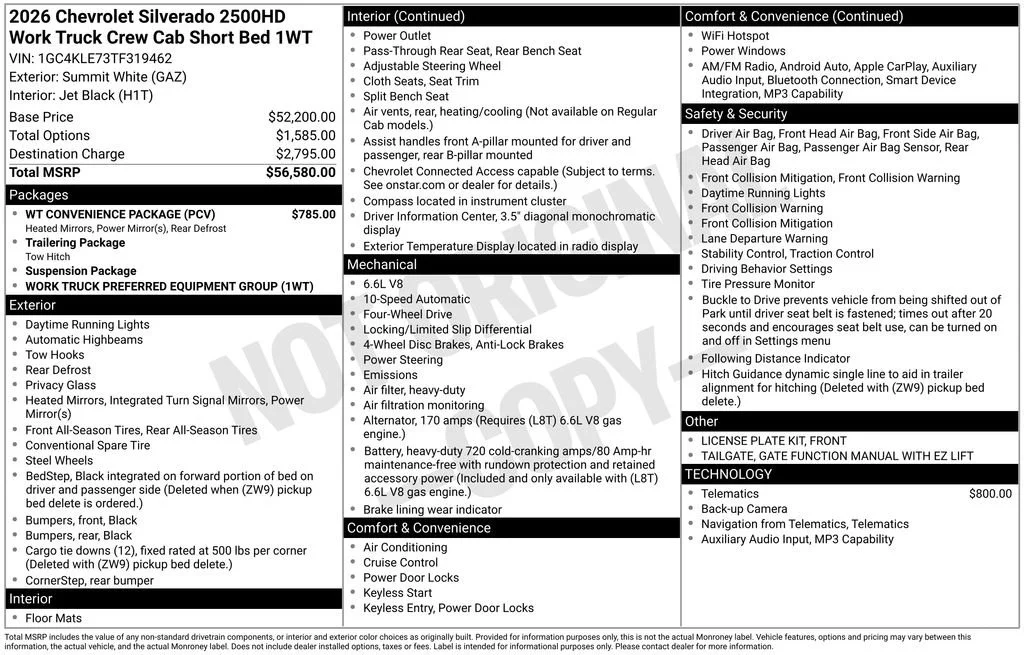 2026 Chevrolet Silverado 2500 HD Work Truck - Photo 6