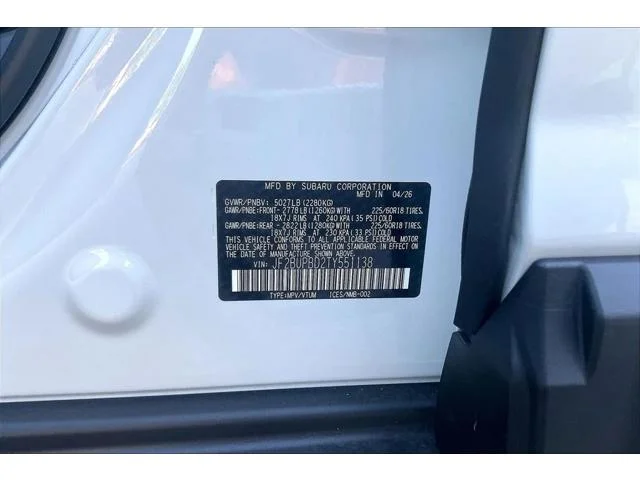New 2026 CRYSTAL WHITE PEARL Subaru Premium image 27