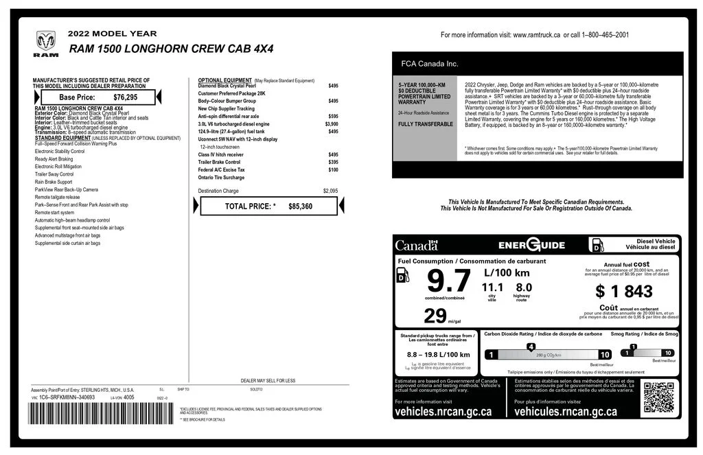 Certified Used 2022 Black Ram Laramie Longhorn image 3