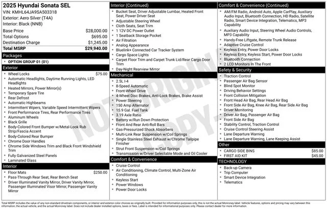 Used 2025 Silver Hyundai SEL image 19