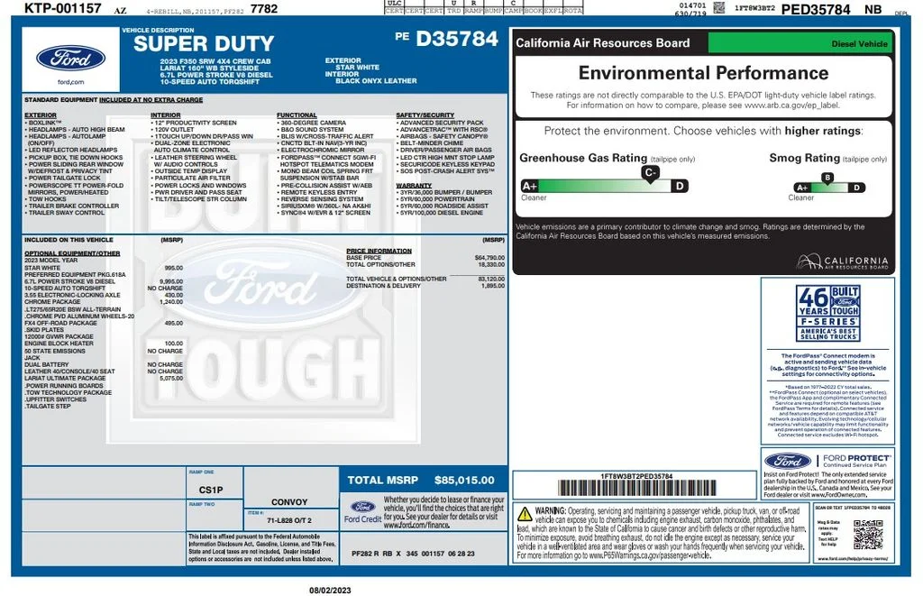Certified Used 2023 White Ford Lariat image 2