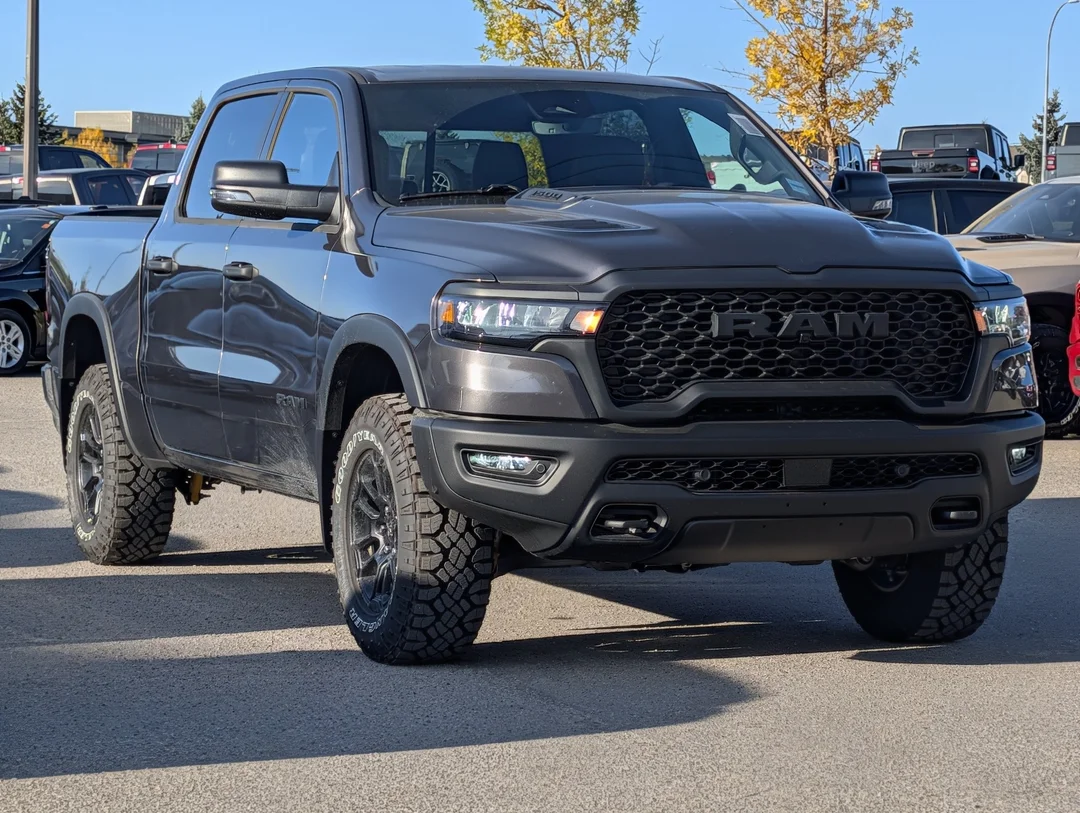 New 2026 Grey RAM Rebel - - 4x4 - All-Terrain Tires - Heated Front Seats - Trailer Brake Control & More! image 2