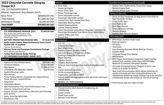 Used 2023 Gray Chevrolet 2LT image 1