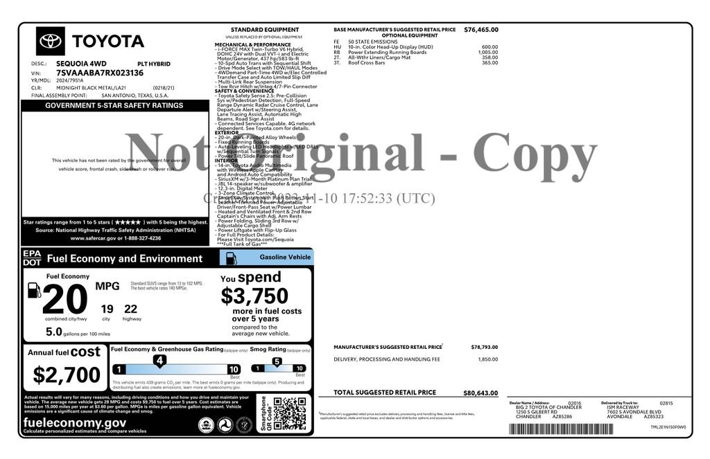 Used 2024 Midnight Black Metallic Toyota Platinum image 3