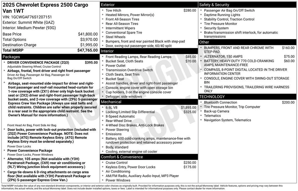 2025 Chevrolet Express Cargo Work Van - Photo 8