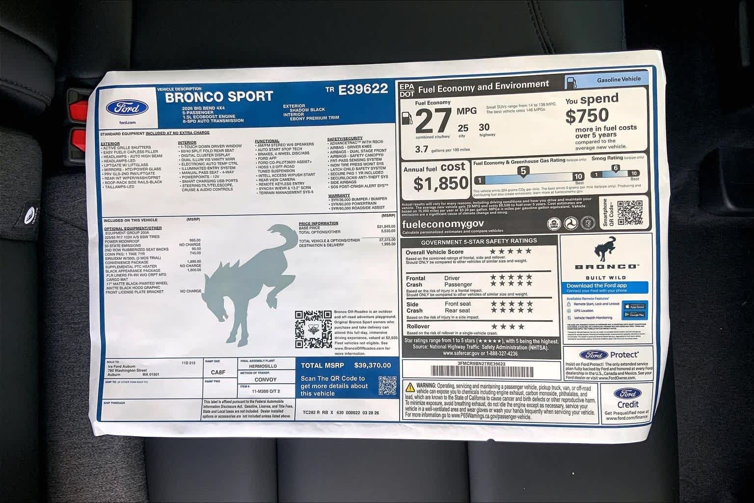New 2026 Shadow Black Ford Big Bend® image 18