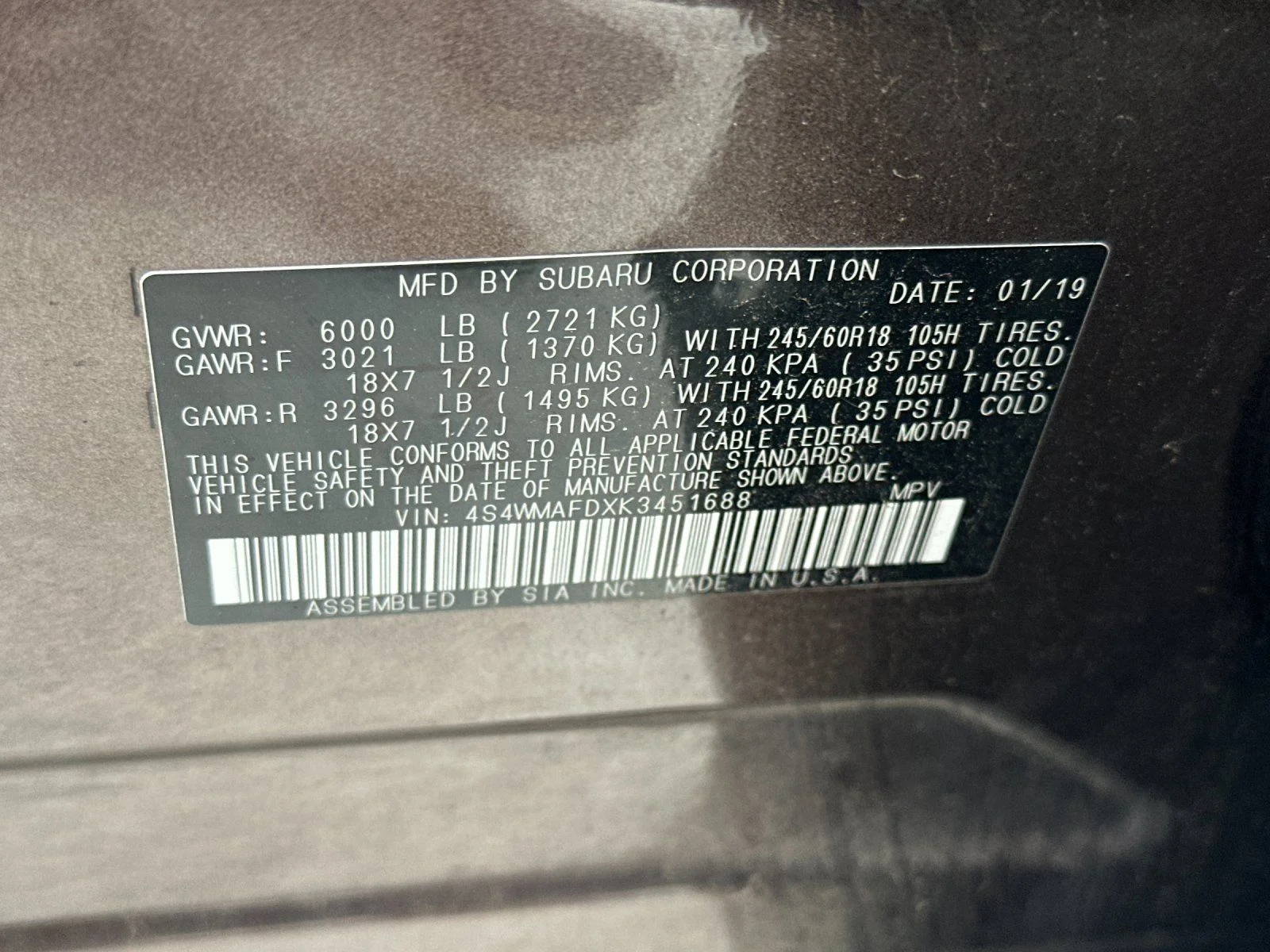 Used 2019 Cinnamon Brown Pearl Subaru Premium image 26