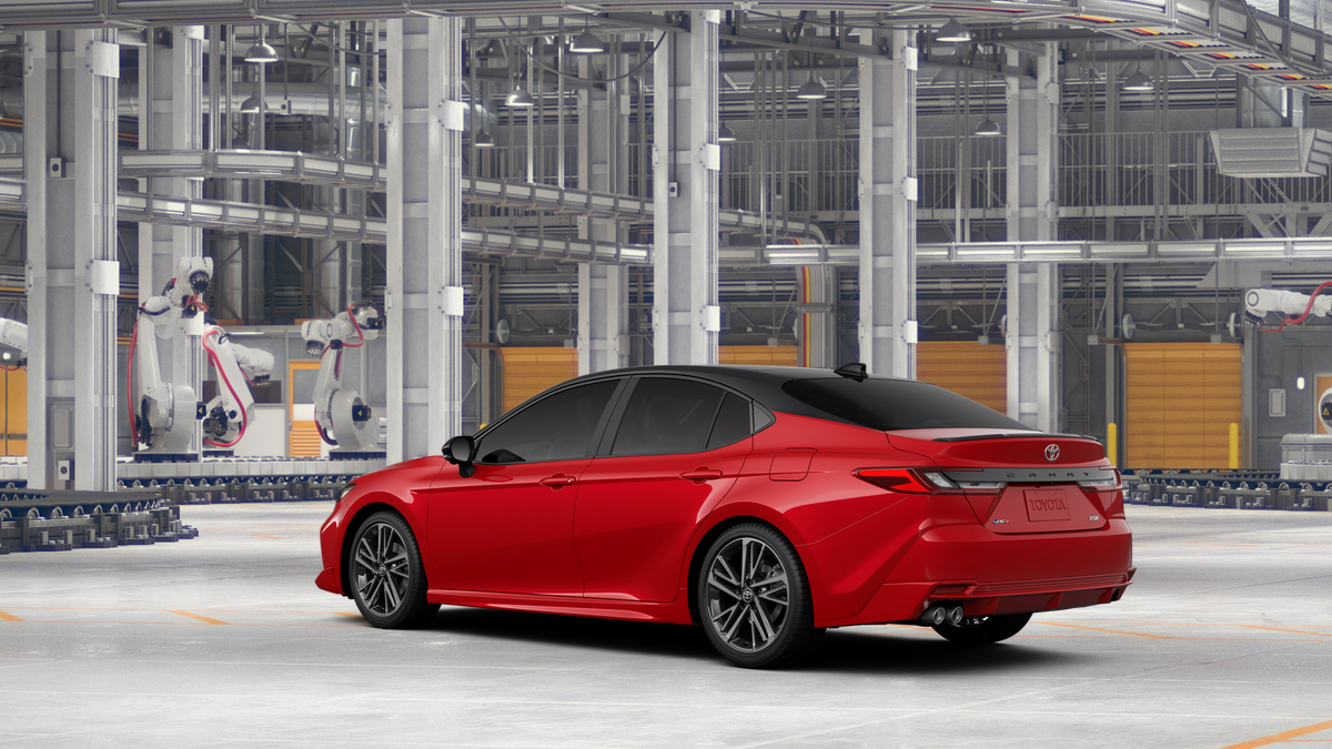 New 2026 Supersonic Red with Midnight Black Metallic roof Toyota XSE image 6