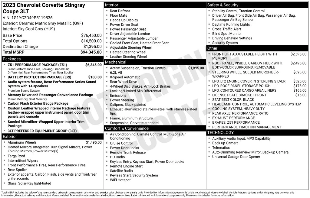 Used 2023 White Chevrolet Stingray image 40