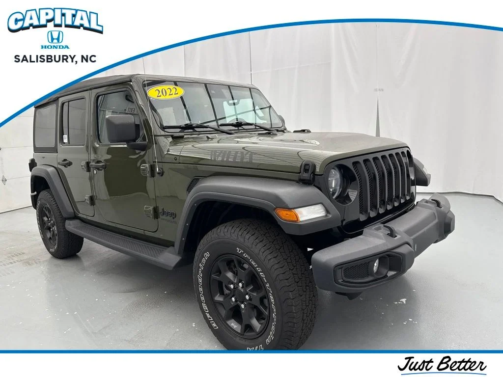 Used 2022 Green Jeep Unlimited Willys image 1