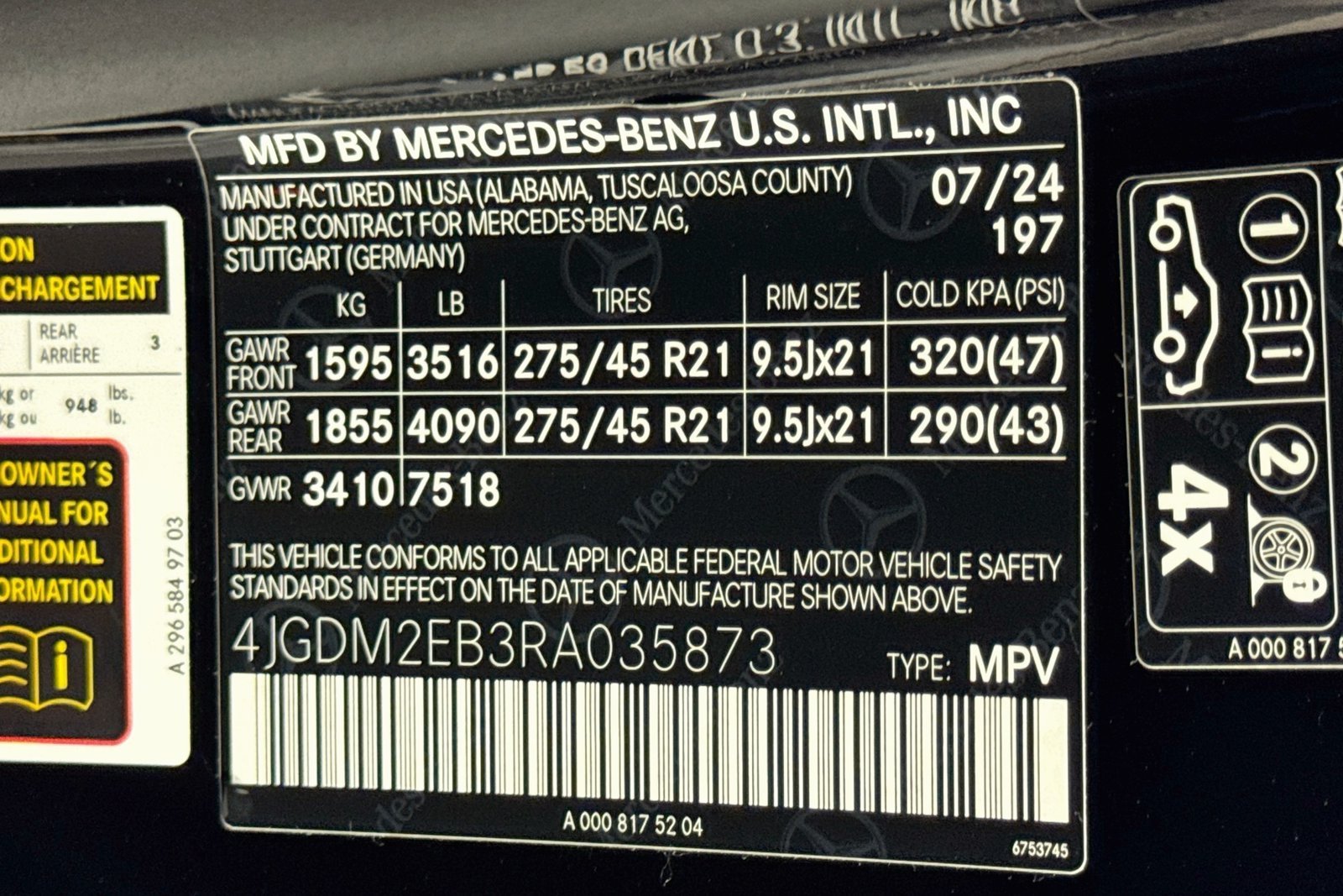 Certified Used 2024 Obsidian Black Metallic Mercedes-Benz EQS 450 image 30