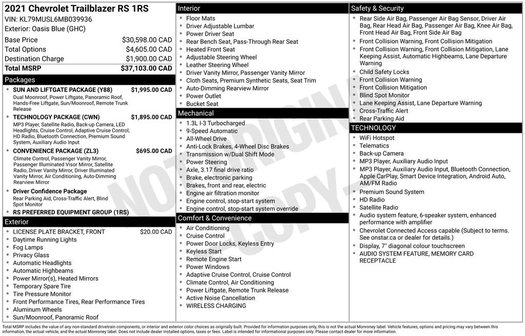 Used 2021 Green Chevrolet RS image 29