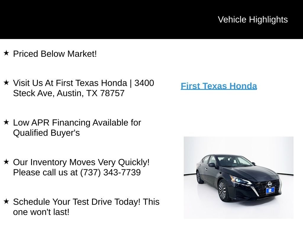 Used 2025 Super Black Clearcoat Nissan 2.5 SV image 9