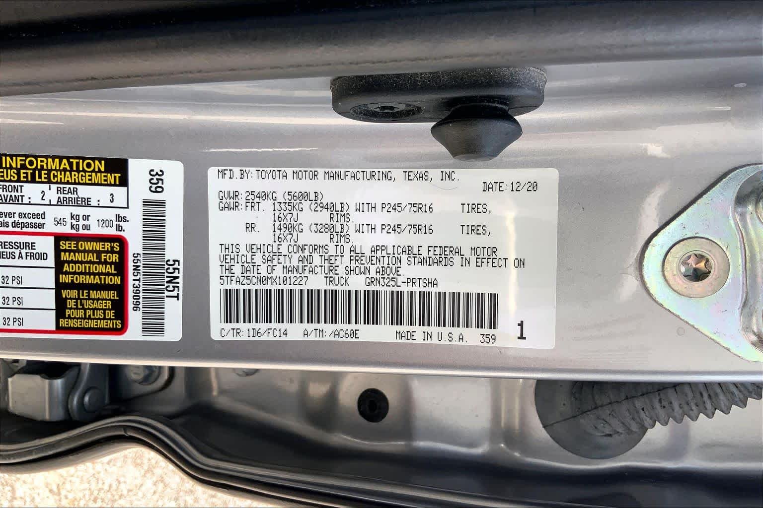 Used 2021 Silver Sky Metallic Toyota SR5 image 36