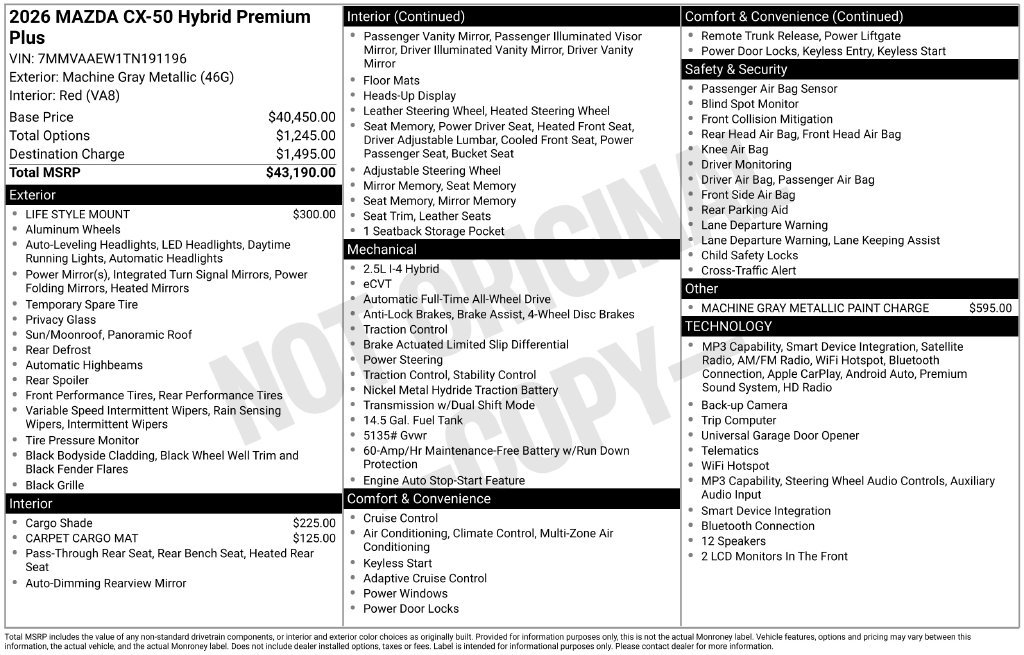 New 2026 Machine Gray Metallic Mazda Premium Plus AWD image 3