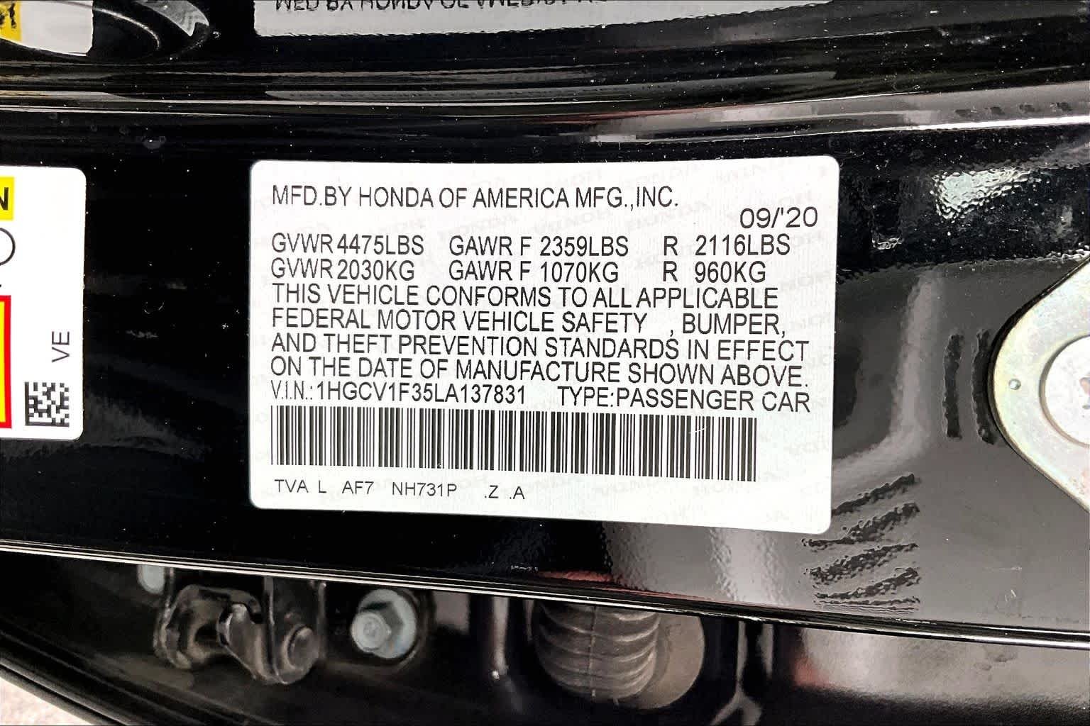 Used 2020 Crystal Black Pearl Honda Sport image 35