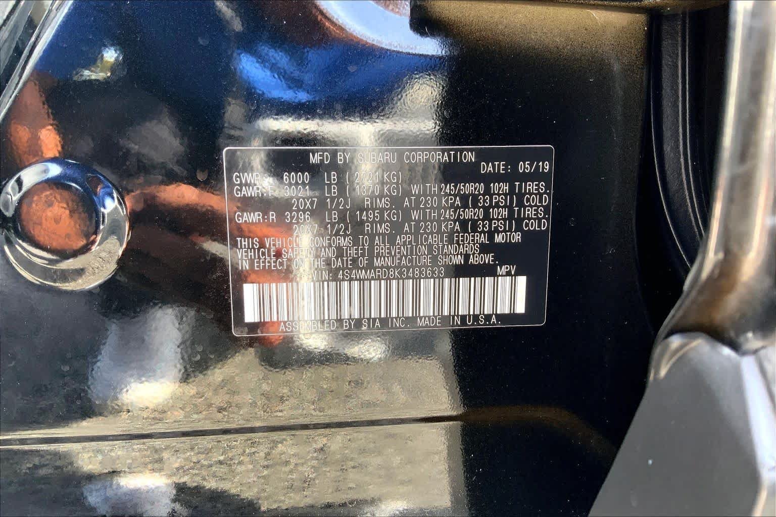 Used 2019 Crystal Black Silica Subaru Touring image 36