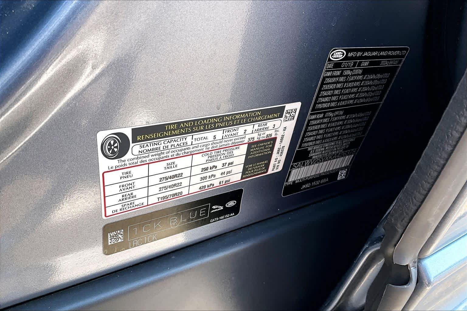 Used 2019 Byron Blue Metallic Land Rover HSE Dynamic image 36