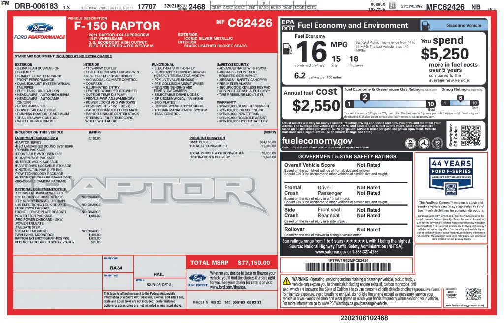 Certified Used 2021 Silver Ford Raptor image 2
