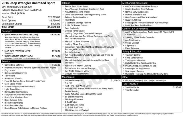 Used 2015 Blue Jeep Unlimited Sport image 32