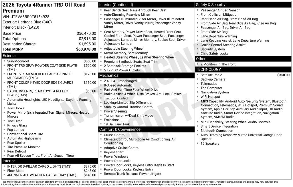 New 2026 Blue Toyota TRD Off-Road Premium image 2