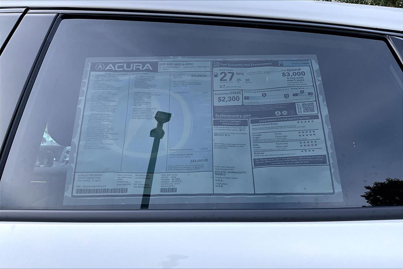 New 2026 Platinum White Pearl Acura w/A-Spec Package image 22