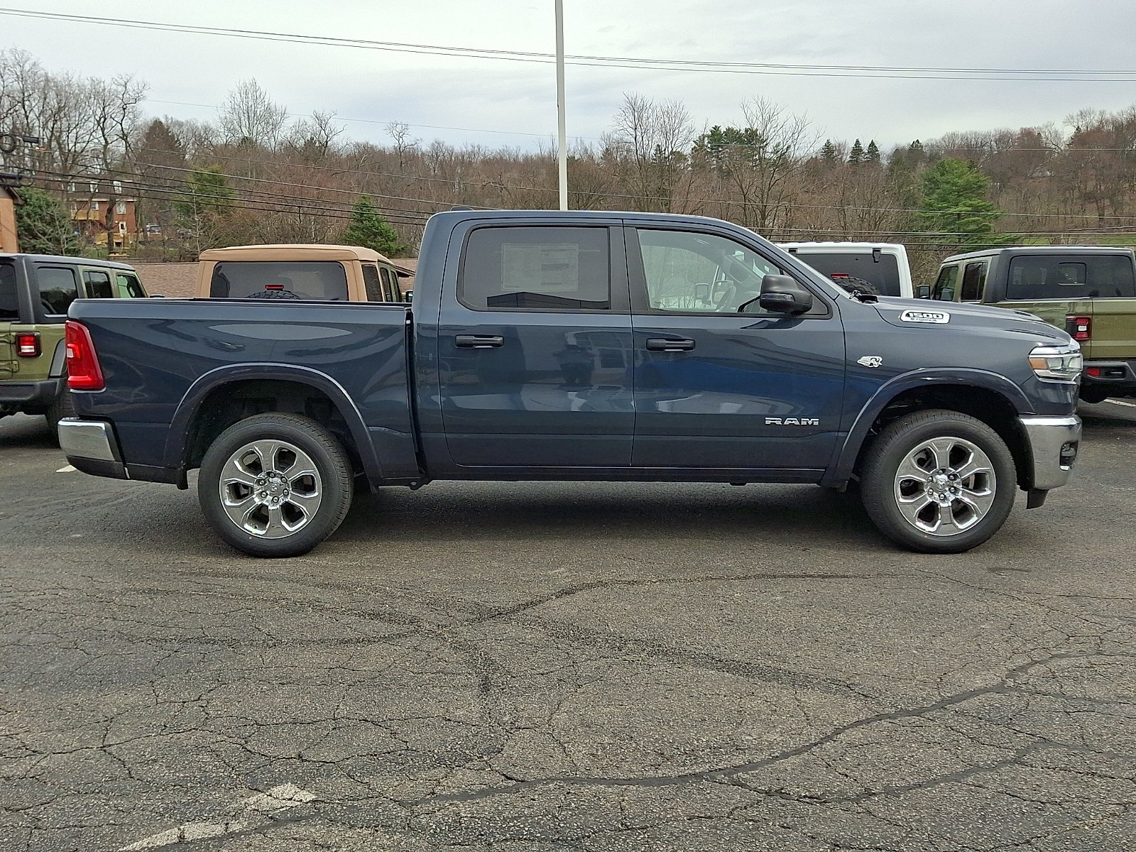 New 2026 Forged Blue Metallic Exterior Paint RAM Big Horn Crew Cab 4x4 5