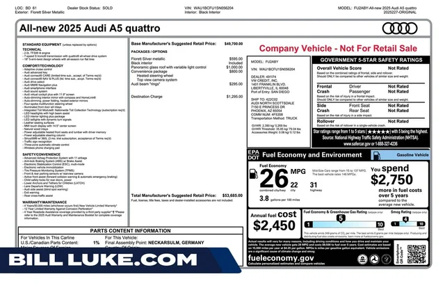 2025 Audi A5 quattro