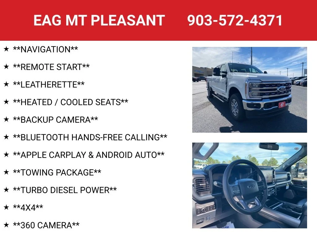 New 2026 Star White Metallic Tri-Coat Ford F-250® Lariat® image 4