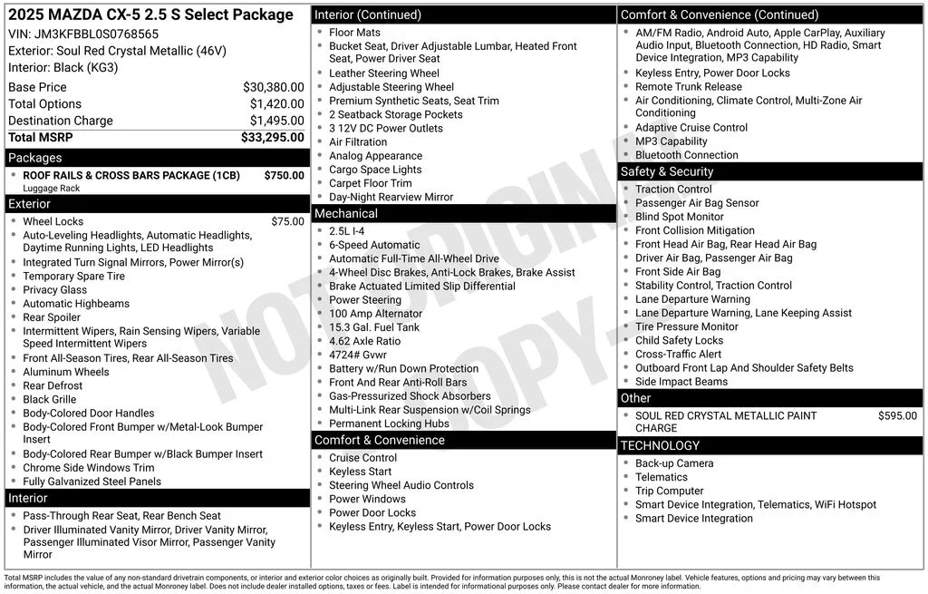 Certified Used 2025 Red Mazda 2.5 S Select Package image 25