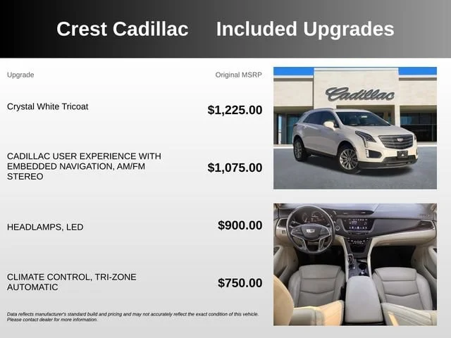 Used 2019 Crystal White Tricoat CADILLAC Luxury FWD image 4