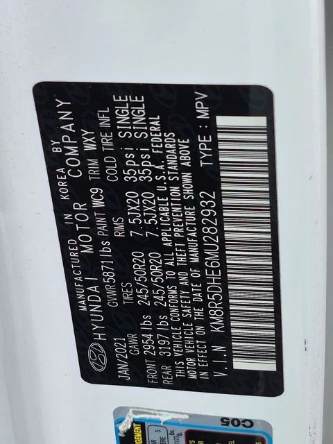 Used 2021 White Hyundai Limited image 34