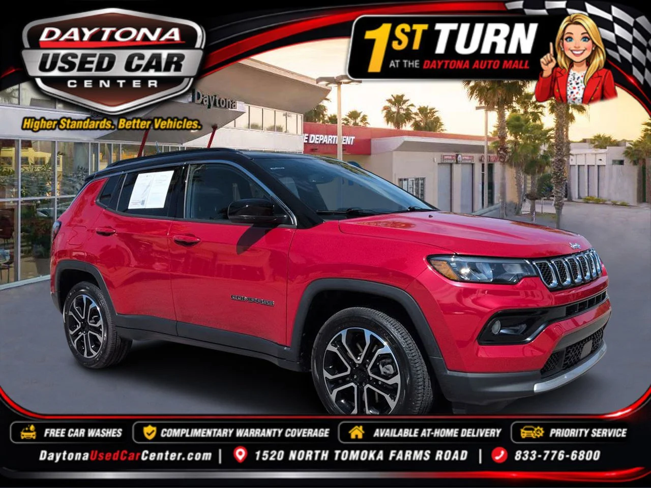 Used 2023 Redline Pearlcoat Jeep Limited image 1