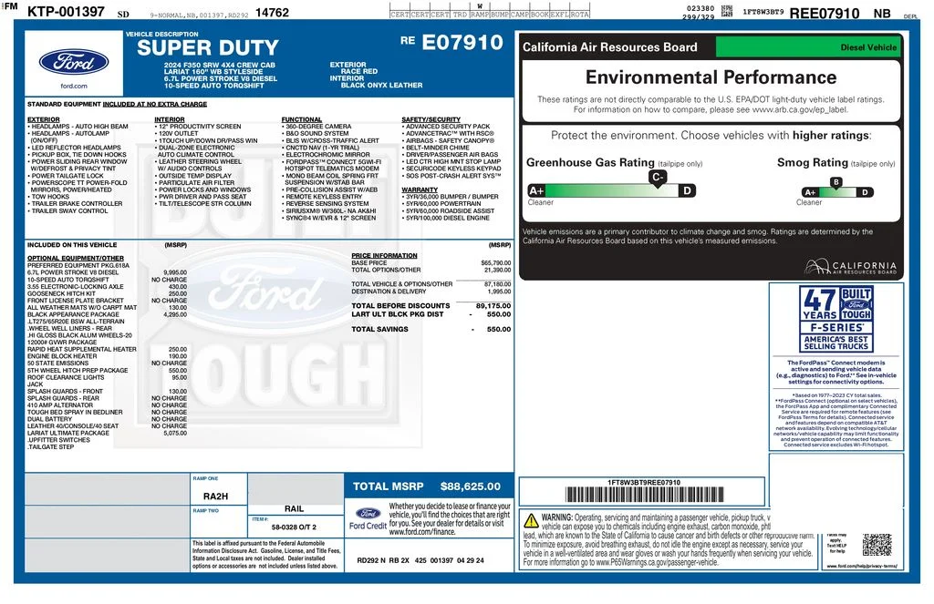 Certified Used 2024 Red Ford Lariat image 3