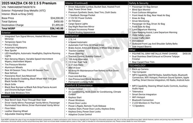 Used 2025 Gray Metallic Mazda 2.5 S Premium Package image 34