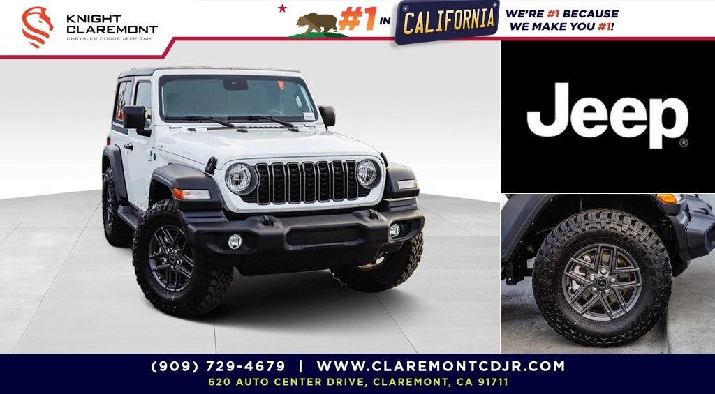 Used 2025 Bright White Clearcoat Jeep Sport S image 1